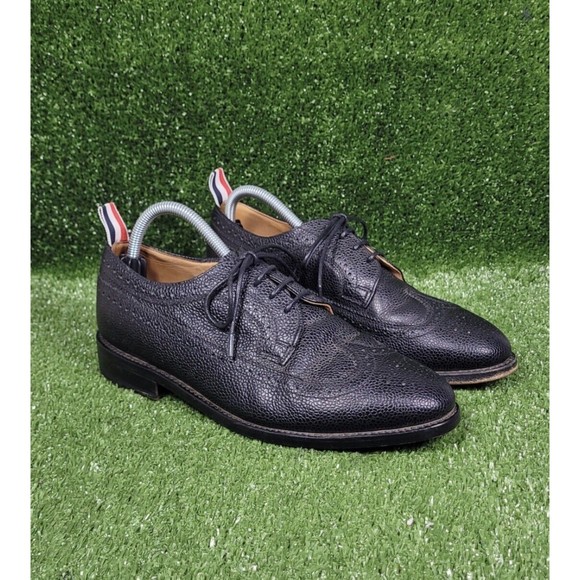 Thom Browne Other - Thom Browne Black Pebble Grain Longwing Brogue Dress Shoes Mens Size 8 US 7 UK